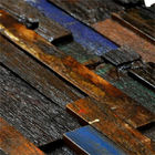 Painéis de parede de madeira do mosaico da cor misturada, painel de parede de madeira acústico do barco velho
