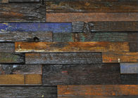 Painéis de parede de madeira do mosaico da cor misturada, painel de parede de madeira acústico do barco velho