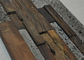 Cor misturada do assoalho de madeira natural do mosaico, painéis de parede de madeira modulares do navio velho