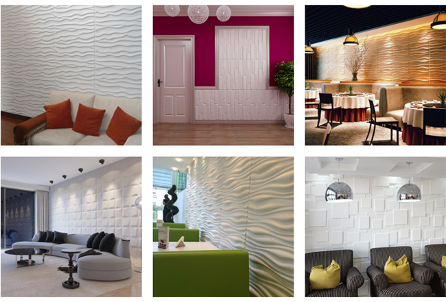 Painéis diferentes do papel de parede/parede do quarto do efeito da forma 3d/coberta com gravado