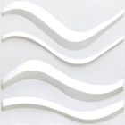 Telhas plásticas materiais da parede 3D do PVC, painéis de parede brancos da onda do interior 3D