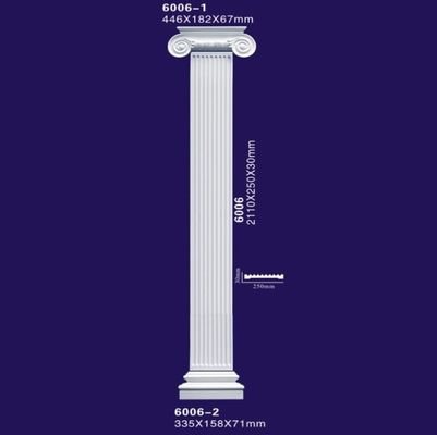 As colunas de mármore do poliuretano do projeto, emplastram as colunas romanas/colunas da gipsita
